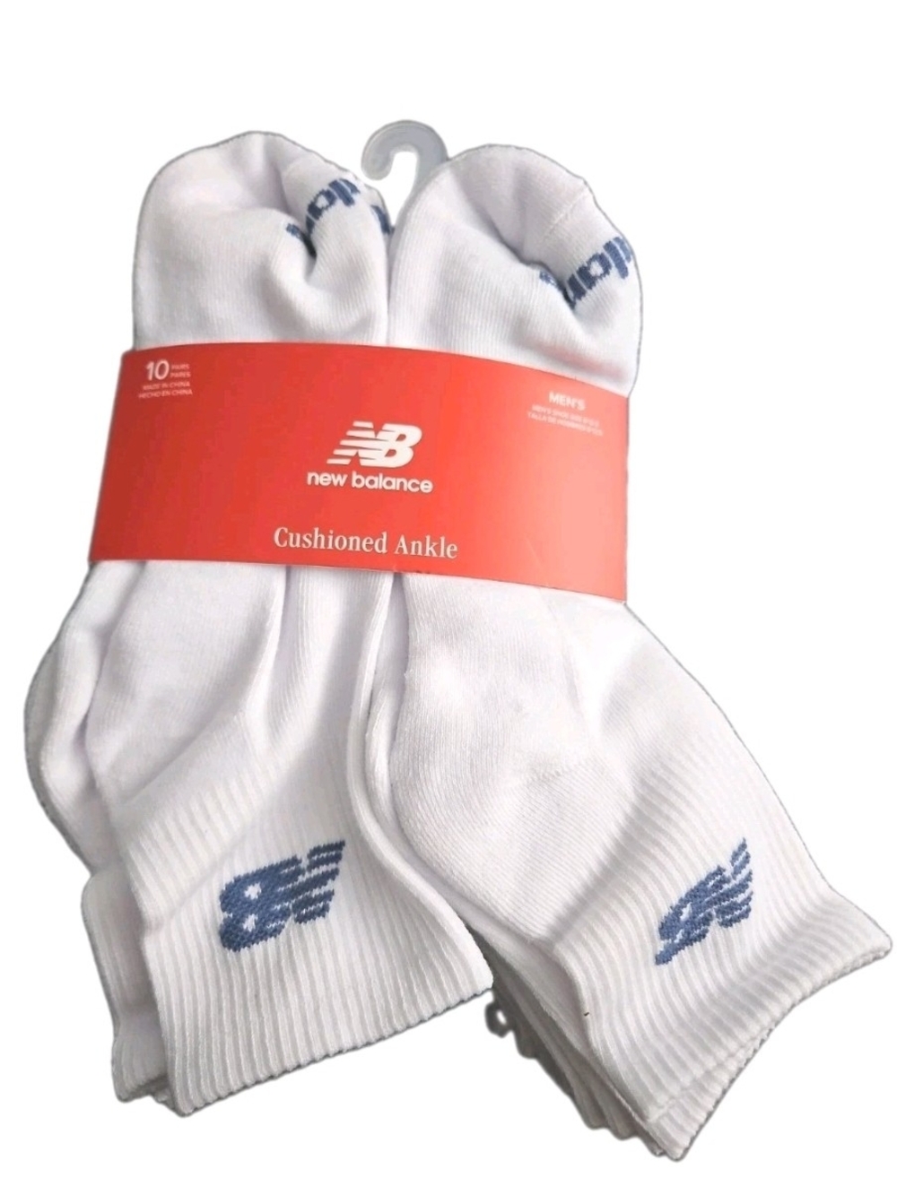 New Balance 10 pairs Cushion Ankle socks size 8-12.5 White